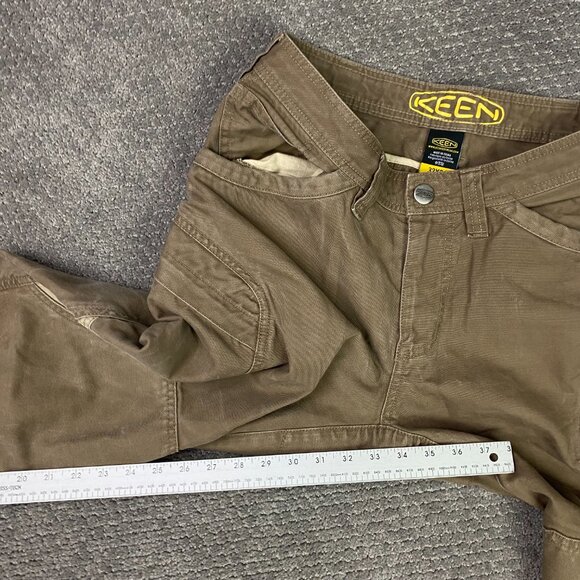 Keen Pants Men's 32 x 34 Brown Double Knee Cargo Work Hiking Canvas Duck Flint - Picture 14 of 15